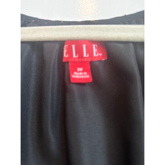 Elle Black Sheer with lining Blouse with Gold Dots and Sheer Bishop Sleeves - Picture 2 of 7